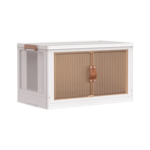 3Pcs Foldable Storage Bins With Lid Front Magnetic Door 